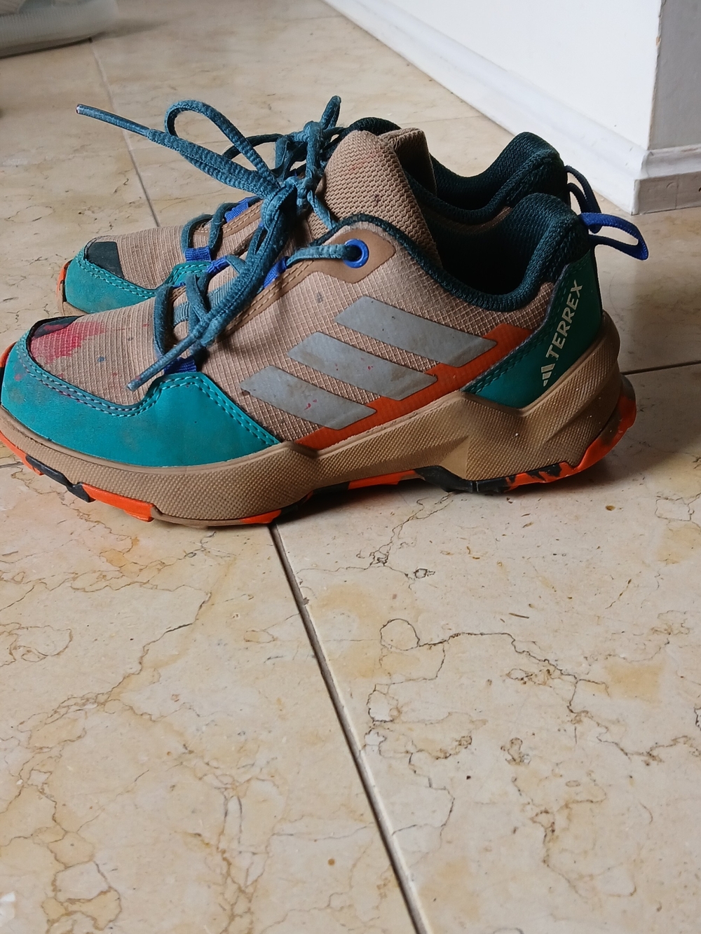 adidas Kids Terrex Trail Sneakers - Teal, Beige & Orange